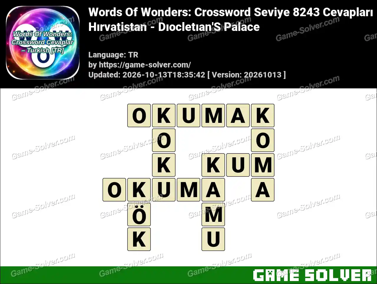 Words Of Wonders: Crossword Seviye 8243 Cevapları – Hırvatistan – Dıocletıan’S Palace